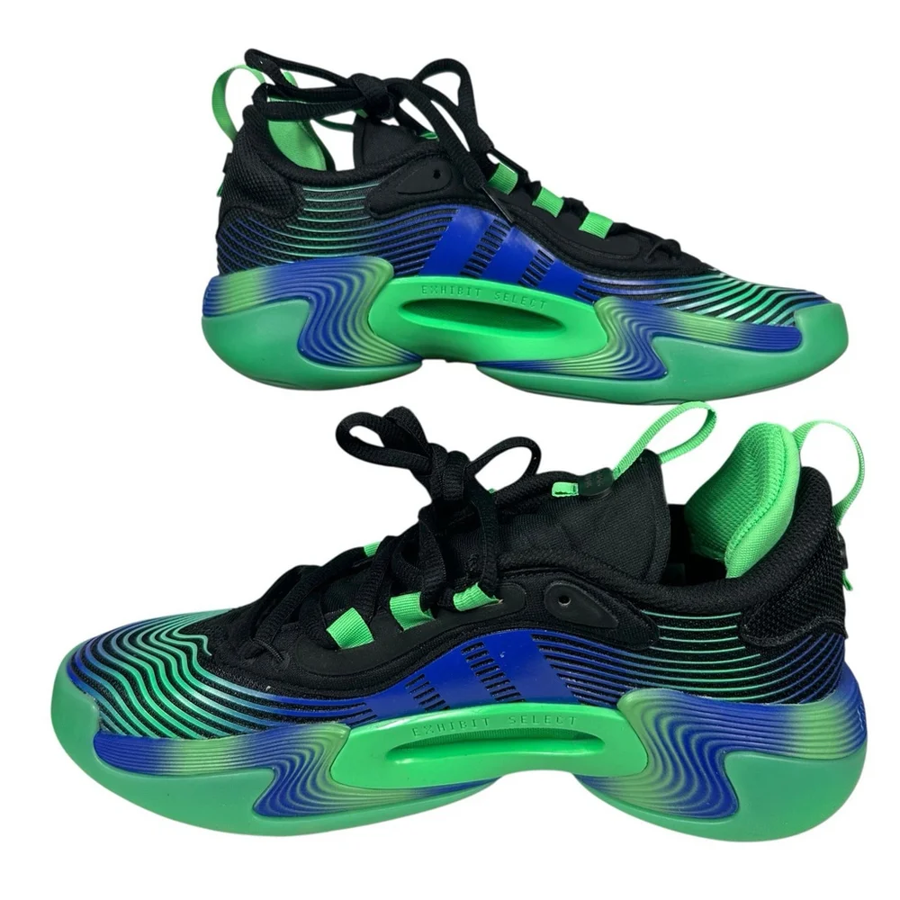 adidas Women's Black, Blue & Green Wave-Effect Athletic Sneakers